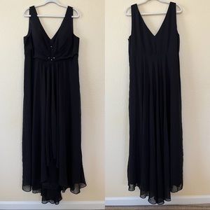 Ever Pretty Black Sleeveless Floor Length V Neck Layered Chiffon Formal Dress